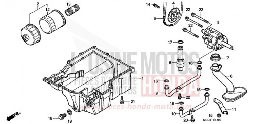 OIL PUMP/OIL PAN/ OIL FILTER CB1100SFY de 2000